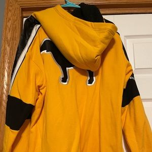 Yellow and Black Pink brand zip up.